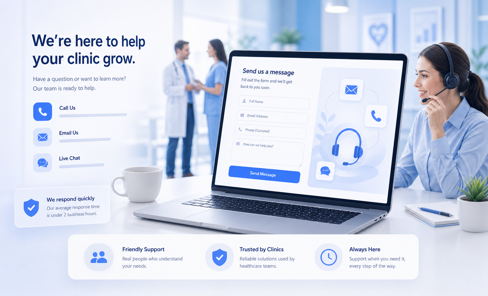 MedLink support and contact illustration